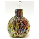 Millefiori Murano Art Glass Bottle with Stopper