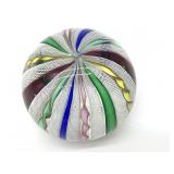 Latticino Murano Art Glass Paperweight 2.5' x 3'