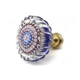 Millefiori Murano Art Glass Fluted Door Knob 2.5'