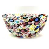 Millefiori Murano Art Glass Bowl 8.75' x 6.75' x