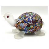 Millefiori Murano Art Glass Turtle Figure 4.5' x