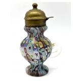 Millefiori Murano Art Glass Syrup Pitcher 6.25'