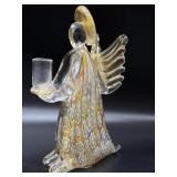Millefiori Art Glass Angel Figure Candle Holder