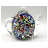 Millefiori Murano Art Glass Teapot Decor 6' x 5'