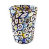 Millefiori Murano Art Glass Cup 4'