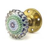 Millefiori Murano Art Glass Fluted Door Knob 2.5'