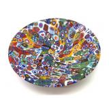 Millefiori Murano Art Glass Dish 5'