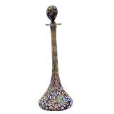 Millefiori Murano Satin Art Glass Bottle with