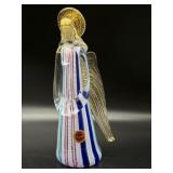 Latticino Murano Art Glass with Gold Fleck Angel