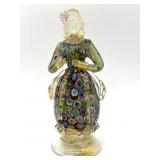 Millefiori Murano Art Glass with Gold Fleck Woman