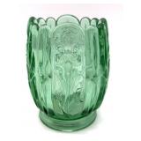 Green Glass Spooner 4.75' Tall