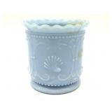 Blue Slag Glass Spooner 3.5' Tall