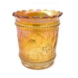 Marigold Carnival Glass Crane Pattern Spooner 4'