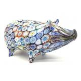 Millefiori Murano Art Glass Pig Figure 6' x 3'