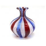 Latticino Murano Art Glass Small Vase 3.5' Tall