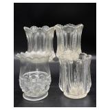 (4) Glass Spooners 4.75' Tall and Smaller