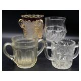 (4) Glass Spooners 4.25' Tall and Smaller