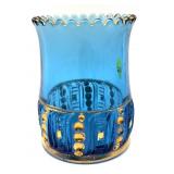 Blue Glass Spooner 4.75' Tall
