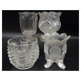 (4) Crystal and Glass Spooners 5' Tall and