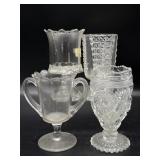 (4) Glass Spooners 6.5' Tall and Smaller