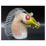 Murano Art Glass Horse Head Figure 4' Tall-