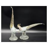 Pair of Millefiori Gold Fleck Murano Art Glass