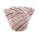 Latticino Murano Art Glass Pink with Gold Fleck