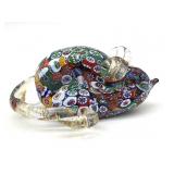 Millefiori Murano Art Glass Mouse Figure with