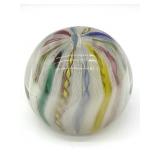 Latticino Murano Art Glass Paperweight 2.75'
