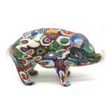 Millefiori Murano Art Glass Pig Figure 3.5' x 2'