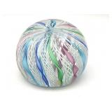 Latticino Murano Art Glass Paperweight 2.5' x 2'