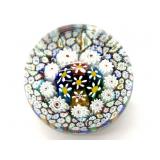 Millefiori Murano Art Glass Paperweight 3.25'