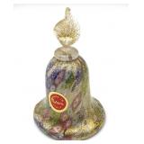 Millefiori Murano Art Glass Bell with Gold Flecks
