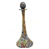 Millefiori Murano Art Glass Bottle with Stopper