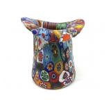 Millefiori Murano Art Glass Hat Toothpick Holder