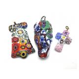 Millefiori Art Glass Pendants 2' and Smaller