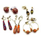 Millefiori Art Glass Screw-Back and Clip-On