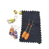 Millefiori Art Glass  m Earrings 1.75' and