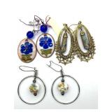 Millefiori Art Glass Earrings 1.5' and Smaller