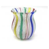 Latticino Murano Art Glass Toothpick Holder 2.25'
