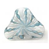 Latticino Murano Art Glass Blue with Gold Fleck