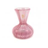Latticino Murano Art Glass Pink Small Vase 2.5'