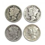 (4) Mercury Dimes