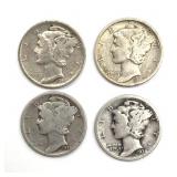 (4) Mercury Dimes