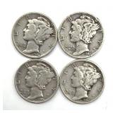 (4) Mercury Dimes