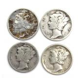 (4) Mercury Dimes