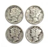 (4) Mercury Dimes