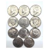 (11) 1976 Kennedy Half Dollars