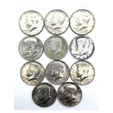 (11) 1972-80 Kennedy Half Dollars