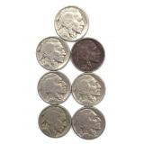 (7) Buffalo Nickels